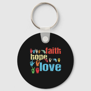Faith Hope Love Amerikaanse Gebarentaal Christelij Sleutelhanger