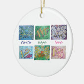 Faith Hope Love Angel Art Collage Ornament Pendant (Links)