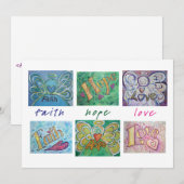 Faith Hope Love Angel Word Collage Invitation Kaart (Voorkant / Achterkant)