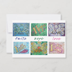 Faith Hope Love Angel Word Collage Invite Kaart
