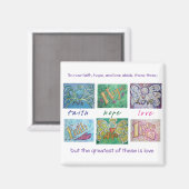 Faith Hope Love Angel Word Collage Magnet (Voorkant / Achterkant)