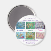 Faith Hope Love Angel Word Collage Magnet (Voorkant / Achterkant)