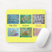 Faith Hope Love Angel Word Collage Mousepad Muismat (Met muis)