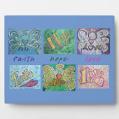 Faith, Hope, Love Angel Word Collage Poem Plaque Fotoplaat (Voorkant)