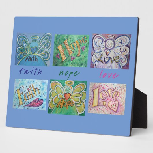 Faith, Hope, Love Angel Word Collage Poem Plaque Fotoplaat (Zijkant)