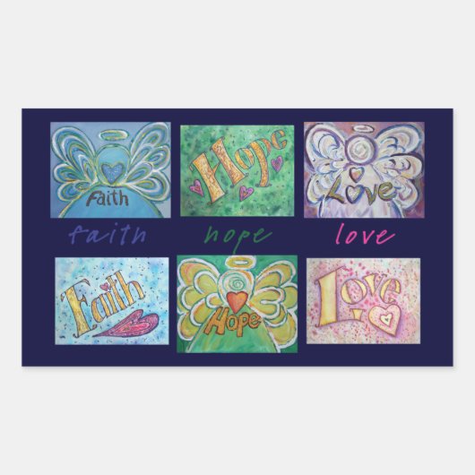 Faith Hope Love Angel Word Collage Sticker (Voorkant)