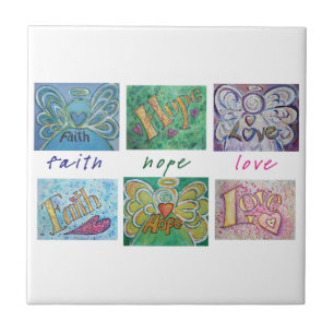 Faith Hope Love Angel Word Tegel Gift Tegeltje