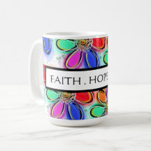 Faith Hope Love Artsy Waterverf Flowers Pattern