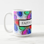 Faith Hope Love Artsy Waterverf Flowers Pattern Koffiemok (Links)