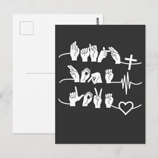 Faith Hope Love ASL American Sign Language Briefkaart (Voorkant / Achterkant)