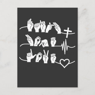 Faith Hope Love ASL American Sign Language Briefkaart