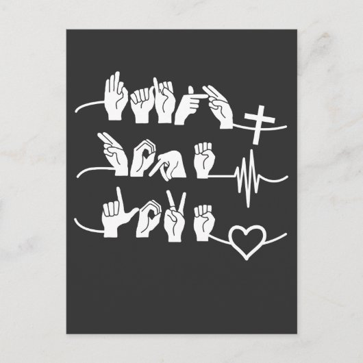 Faith Hope Love ASL American Sign Language Briefkaart (Voorkant)