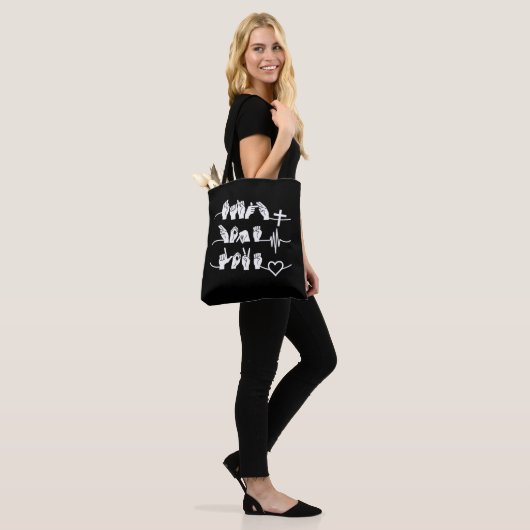 Faith Hope Love ASL American Sign Language Tote Bag (Op model)