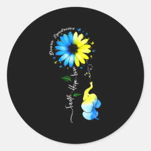 Faith Hope Love Awareness Down's Syndrome The Blue Ronde Sticker