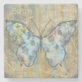 Faith, Hope & Love beroemd gemaakt door Butterfly Stenen Onderzetter