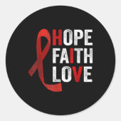 Faith Hope Love - Bewustwording van HIV-Wereldaids Ronde Sticker (Voorkant)