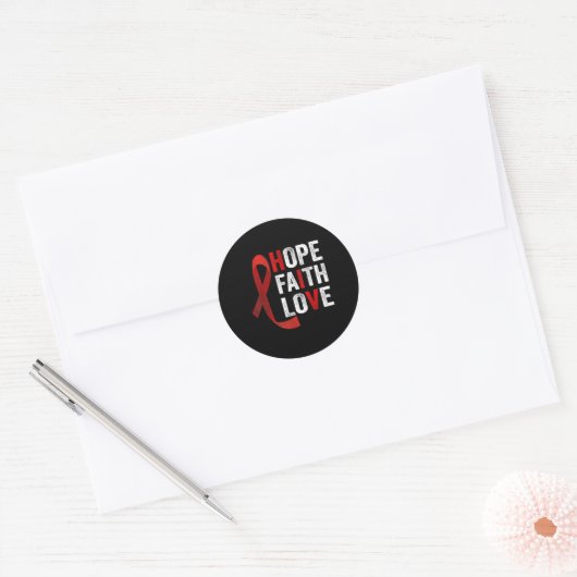 Faith Hope Love - Bewustwording van HIV-Wereldaids Ronde Sticker (Envelop)