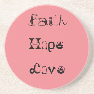 Faith Hope Love Bible Quote past het aan Zandsteen Onderzetter