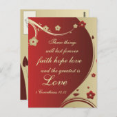 Faith Hope Love Bijbel Verse Gepersonaliseerd Brie Briefkaart (Voorkant / Achterkant)