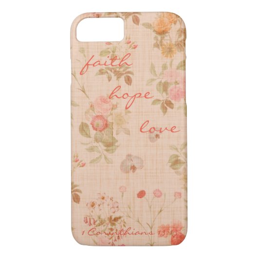 Faith, Hope, Love Bijbel Verse Quote  Floral Case-Mate iPhone Case (Achterkant)
