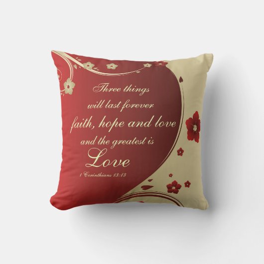 Faith Hope Love Bijbelvers Gepersonaliseerd kussen (Voorkant)