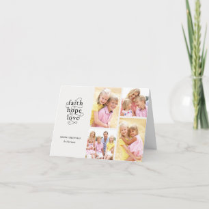 Faith Hope Love Black & Grey Photo kerstkaart Feestdagen Kaart