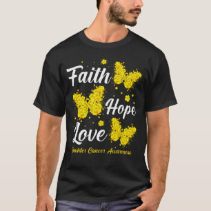 Faith Hope Love Blader Cancer Awareness Butterfly T-shirt