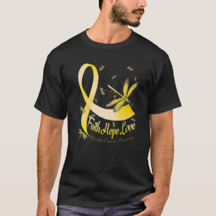 Faith Hope Love Blader Cancer Awareness Dragonfly T-shirt