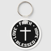 Faith Hope Love Blessed Christian Quote Custom Sleutelhanger (Voorkant)