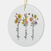 Faith Hope Love - Bloemen Inspirerend Keramisch Ornament (Links)
