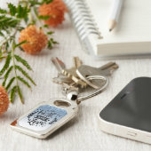 Faith Hope Love Blue Driving Glitter Sleutelhanger (Zijkant)