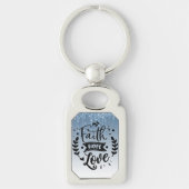 Faith Hope Love Blue Driving Glitter Sleutelhanger (Voorkant)