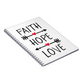 Faith Hope Love Boho Christelijk Arrow Red Heart Notitieboek (Rechterzijde)