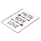 Faith Hope Love Boho Christelijk Arrow Red Heart Notitieboek (Linkerzijde)