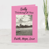 Faith Hope Love Borstkanker Denk Aan Jou Kaart (Voorkant)