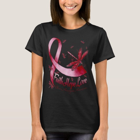 Faith Hope Love Brain Aneurysm Awareness Dragonfly T-shirt (Voorkant)