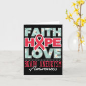 Faith Hope Love Brain Aneurysm Awareness Support G Kaart (Gele Bloem)