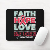 Faith Hope Love Brain Aneurysm Awareness Support G Muismat (Met muis)