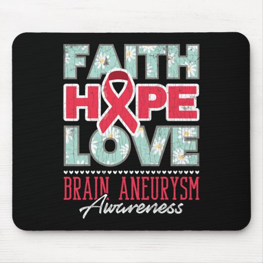 Faith Hope Love Brain Aneurysm Awareness Support G Muismat (Voorkant)