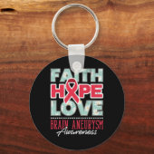 Faith Hope Love Brain Aneurysm Awareness Support G Sleutelhanger (Voorkant)