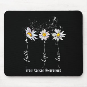 Faith Hope Love Brain Cancer Awareness Shirt Flowe Muismat