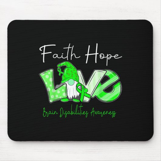 Faith Hope Love Brain Disabilities Awareness Muismat (Voorkant)