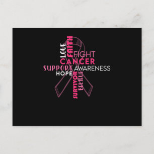 Faith Hope Love Breast Cancer Awareness Aankondigingskaart