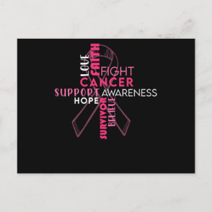 Faith Hope Love Breast Cancer Awareness Aankondigingskaart