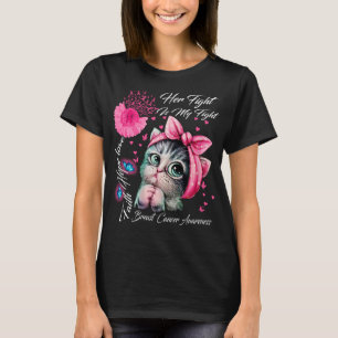 Faith Hope Love Breast Cancer Awareness Cat Flower T-shirt