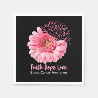 Faith Hope Love Breast Cancer Awareness Flower Pin Servet