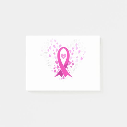 Faith Hope Love Breast Cancer Awareness Pink Ribbo Post-it® Notes (Voorkant)