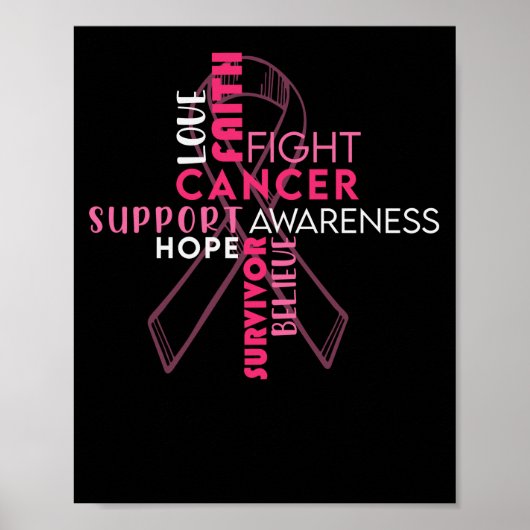 Faith Hope Love Breast Cancer Awareness Poster (Voorkant)