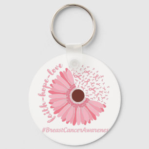 Faith, Hope, Love - Breast Cancer Awareness Sleutelhanger