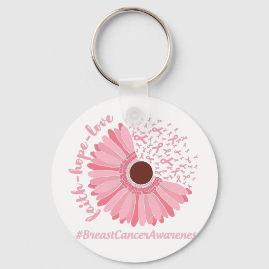 Faith, Hope, Love - Breast Cancer Awareness Sleutelhanger (Voorkant)